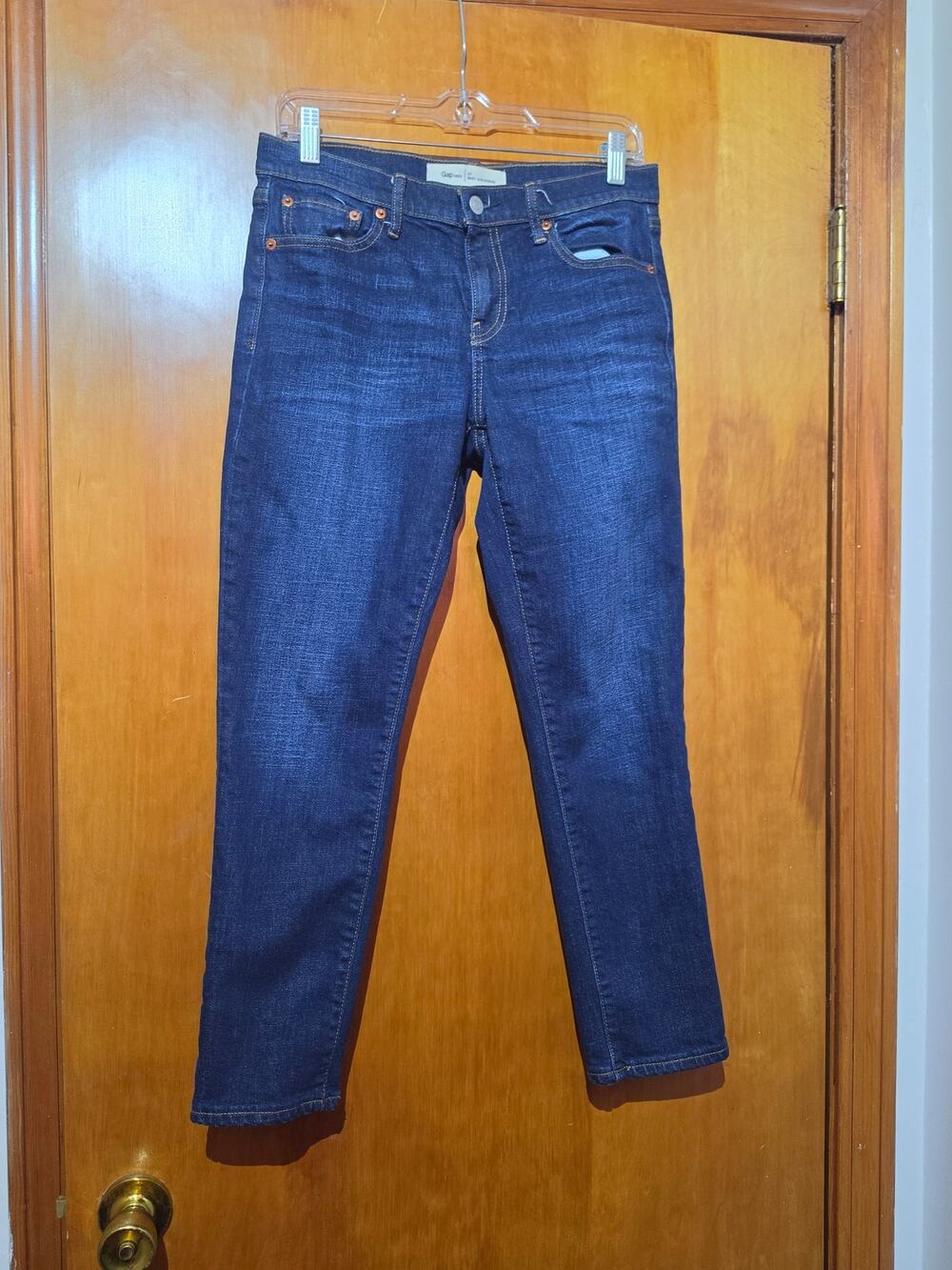 Gap 1969 Best Girlfriend Jeans Womens 27 Dark Wash Slim Ankle Crop Stretch Denim